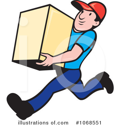 Royalty-Free (RF) Delivery Man Clipart Illustration by patrimonio - Stock Sample #1068551