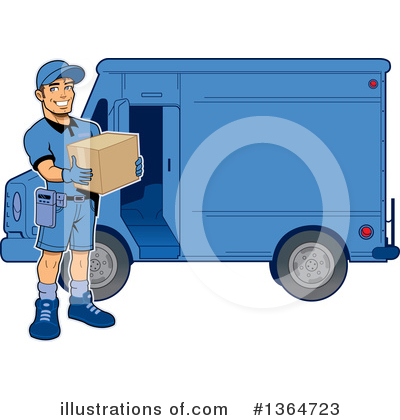 Royalty-Free (RF) Delivery Man Clipart Illustration by Clip Art Mascots - Stock Sample #1364723