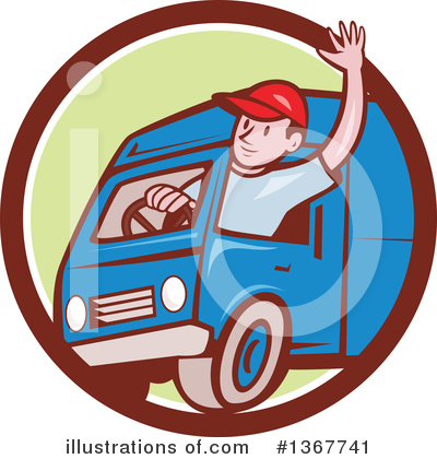 Delivery Driver Clipart #1367741 by patrimonio