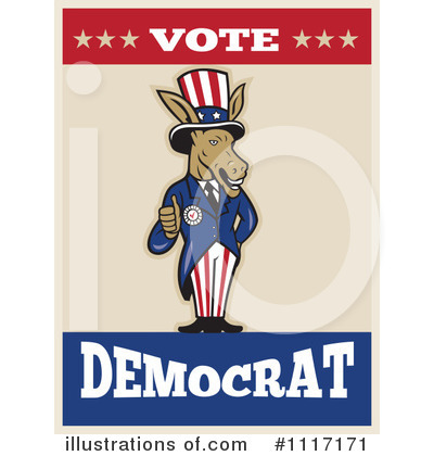 Democratic Donkey Clipart #1117171 by patrimonio
