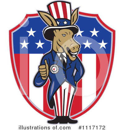 Democrat Donkey Clipart #1117172 by patrimonio