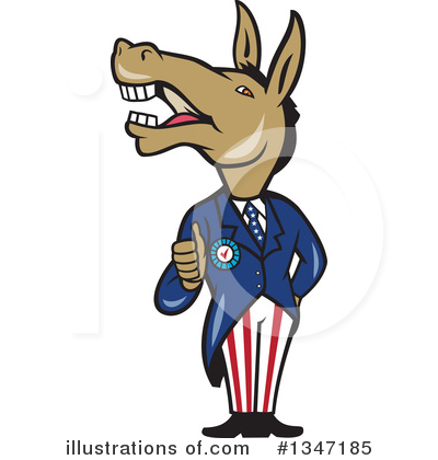 Royalty-Free (RF) Democrat Donkey Clipart Illustration by patrimonio - Stock Sample #1347185
