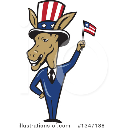 Democratic Donkey Clipart #1347188 by patrimonio