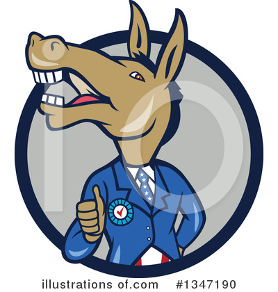Royalty-Free (RF) Democrat Donkey Clipart Illustration by patrimonio - Stock Sample #1347190