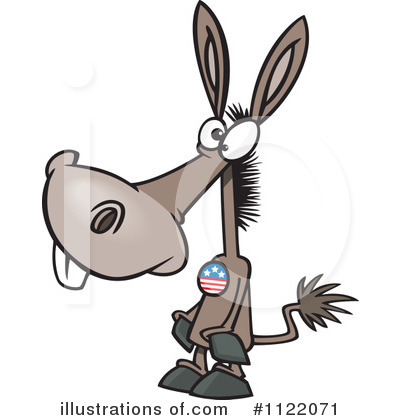 Royalty-Free (RF) Democratic Donkey Clipart Illustration by toonaday - Stock Sample #1122071