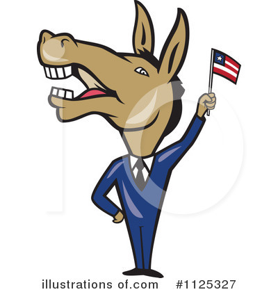 Royalty-Free (RF) Democratic Donkey Clipart Illustration by patrimonio - Stock Sample #1125327