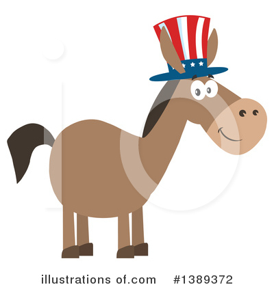 Royalty-Free (RF) Democratic Donkey Clipart Illustration by Hit Toon - Stock Sample #1389372