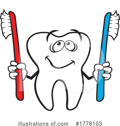 Tooth Character Clipart #1778103 by Johnny Sajem