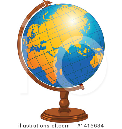 Royalty-Free (RF) Desk Globe Clipart Illustration by Pushkin - Stock Sample #1415634