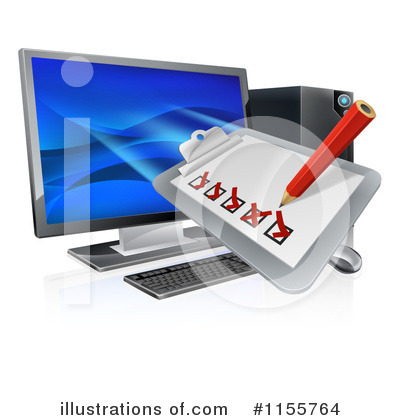 Royalty-Free (RF) Desktop Computer Clipart Illustration by AtStockIllustration - Stock Sample #1155764