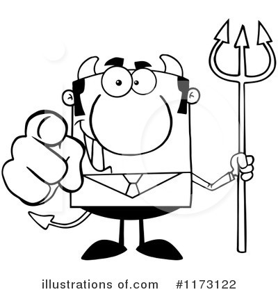 Royalty-Free (RF) Devil Businessman Clipart Illustration by Hit Toon - Stock Sample #1173122