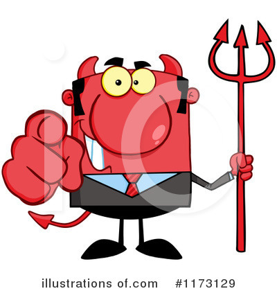 Royalty-Free (RF) Devil Businessman Clipart Illustration by Hit Toon - Stock Sample #1173129