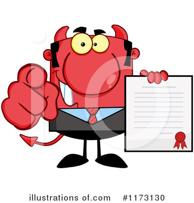 Royalty-Free (RF) Devil Businessman Clipart Illustration by Hit Toon - Stock Sample #1173130