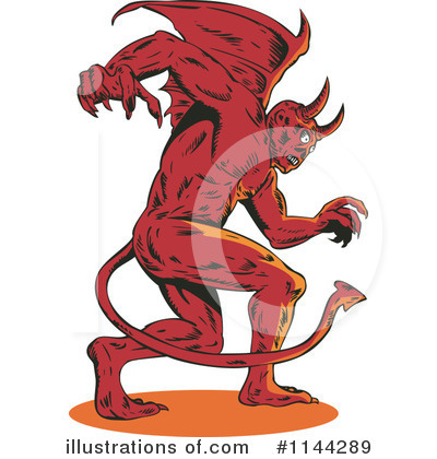 Royalty-Free (RF) Devil Clipart Illustration by patrimonio - Stock Sample #1144289