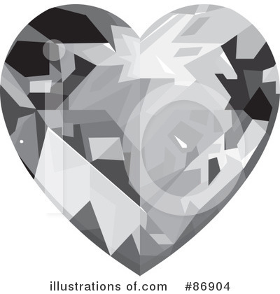 Royalty-Free (RF) Diamond Heart Clipart Illustration by Pushkin - Stock Sample #86904