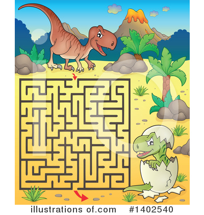 Royalty-Free (RF) Dinosaur Clipart Illustration by visekart - Stock Sample #1402540