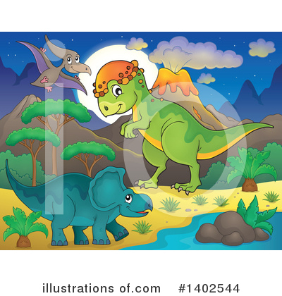 Royalty-Free (RF) Dinosaur Clipart Illustration by visekart - Stock Sample #1402544