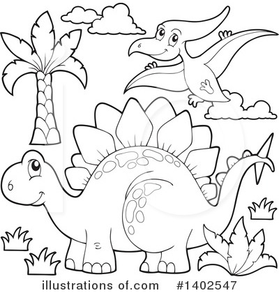 Royalty-Free (RF) Dinosaur Clipart Illustration by visekart - Stock Sample #1402547