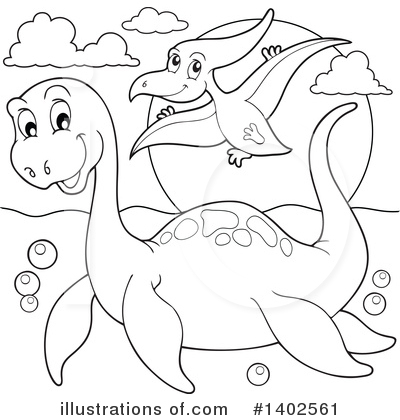 Royalty-Free (RF) Dinosaur Clipart Illustration by visekart - Stock Sample #1402561