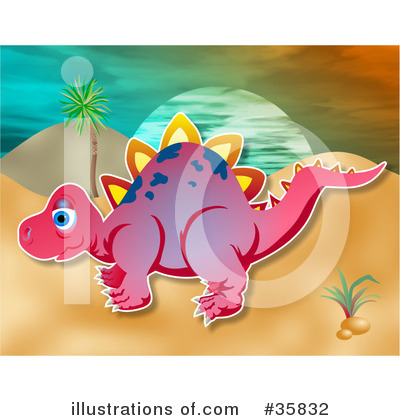 Royalty-Free (RF) Dinosaur Clipart Illustration by Prawny - Stock Sample #35832