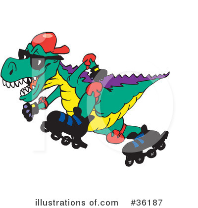 Royalty-Free (RF) Dinosaur Clipart Illustration by Dennis Holmes Designs - Stock Sample #36187