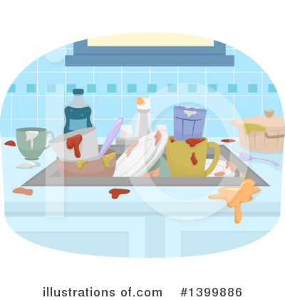 Royalty-Free (RF) Dirty Dishes Clipart Illustration by BNP Design Studio - Stock Sample #1399886