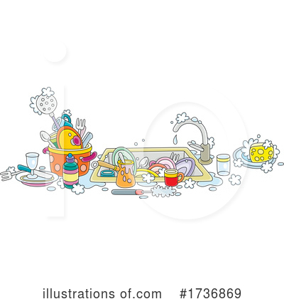Dirty Dishes Clipart #1736869 by Alex Bannykh