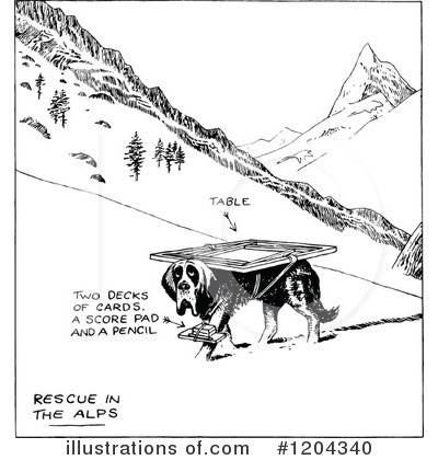 Royalty-Free (RF) Dog Clipart Illustration by Prawny Vintage - Stock Sample #1204340
