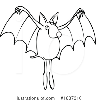 Flying Bat Clipart #1637310 by djart