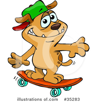 Skateboarding Clipart #35283 by Dennis Holmes Designs