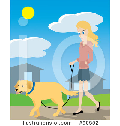 Royalty-Free (RF) Dog Walker Clipart Illustration by Rosie Piter - Stock Sample #90552