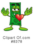 Dollar Bill Clipart #8378 by Mascot Junction