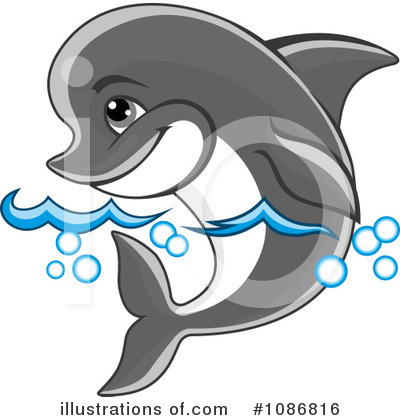 Royalty-Free (RF) Dolphin Clipart Illustration by Vector Tradition SM - Stock Sample #1086816
