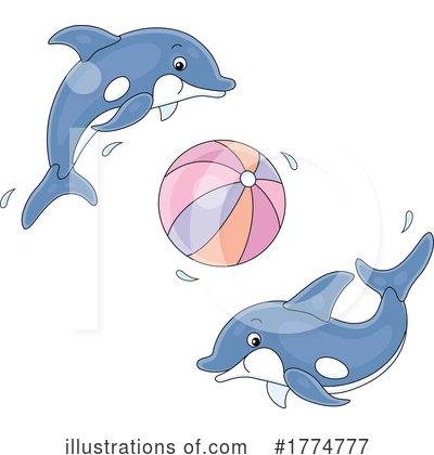 Dolphins Clipart #1774777 by Alex Bannykh