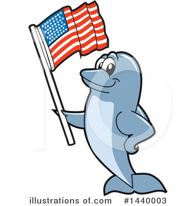 Royalty-Free (RF) Dolphin Mascot Clipart Illustration by Mascot Junction - Stock Sample #1440003