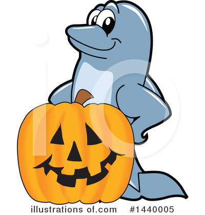 Dolphin Mascot Clipart #1440005 by Mascot Junction