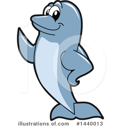 Royalty-Free (RF) Dolphin Mascot Clipart Illustration by Mascot Junction - Stock Sample #1440013