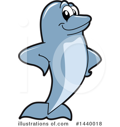 Dolphin Mascot Clipart #1440018 by Mascot Junction