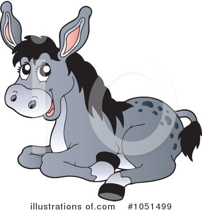 Royalty-Free (RF) Donkey Clipart Illustration by visekart - Stock Sample #1051499