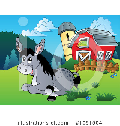 Royalty-Free (RF) Donkey Clipart Illustration by visekart - Stock Sample #1051504