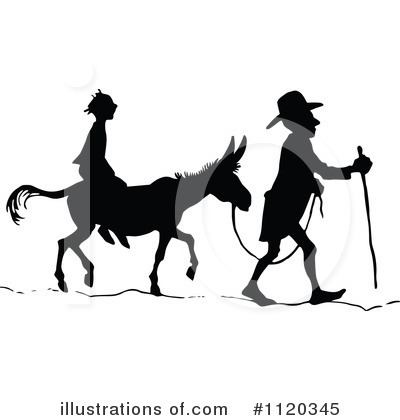 Royalty-Free (RF) Donkey Clipart Illustration by Prawny Vintage - Stock Sample #1120345