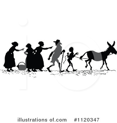 Royalty-Free (RF) Donkey Clipart Illustration by Prawny Vintage - Stock Sample #1120347