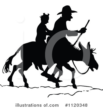 Royalty-Free (RF) Donkey Clipart Illustration by Prawny Vintage - Stock Sample #1120348