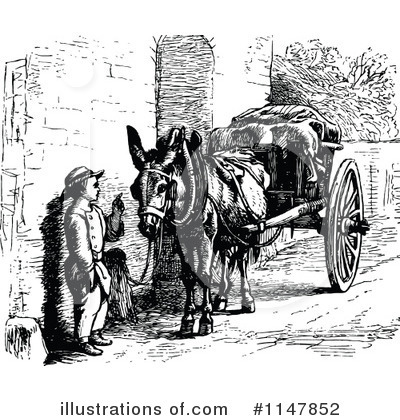 Royalty-Free (RF) Donkey Clipart Illustration by Prawny Vintage - Stock Sample #1147852