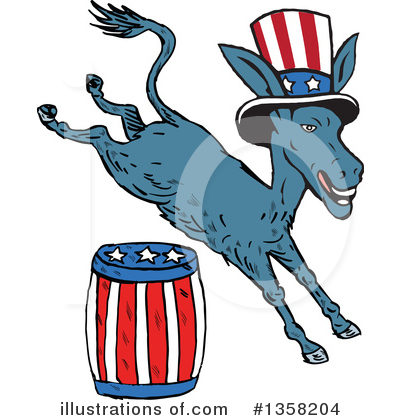 Democratic Donkey Clipart #1358204 by patrimonio