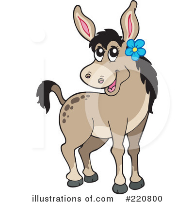 Royalty-Free (RF) Donkey Clipart Illustration by visekart - Stock Sample #220800