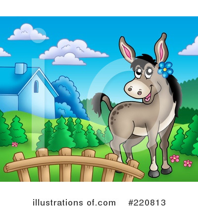 Royalty-Free (RF) Donkey Clipart Illustration by visekart - Stock Sample #220813