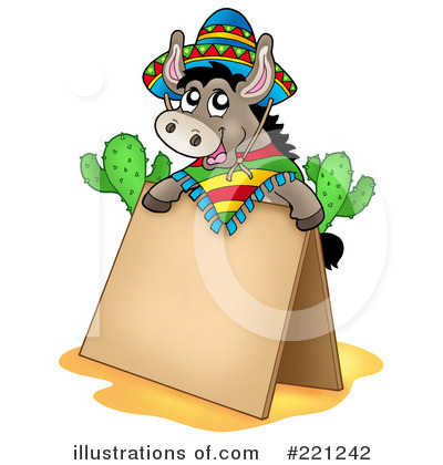 Royalty-Free (RF) Donkey Clipart Illustration by visekart - Stock Sample #221242