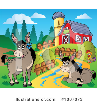 Royalty-Free (RF) Donkeys Clipart Illustration by visekart - Stock Sample #1067073