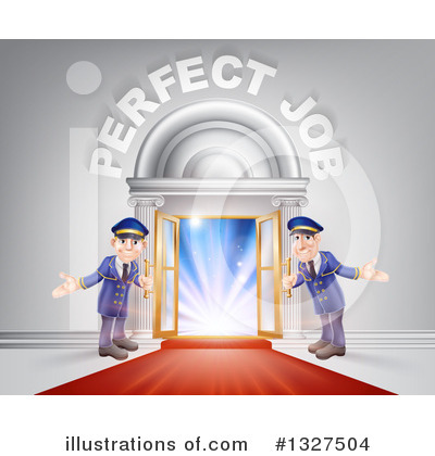 Royalty-Free (RF) Door Man Clipart Illustration by AtStockIllustration - Stock Sample #1327504